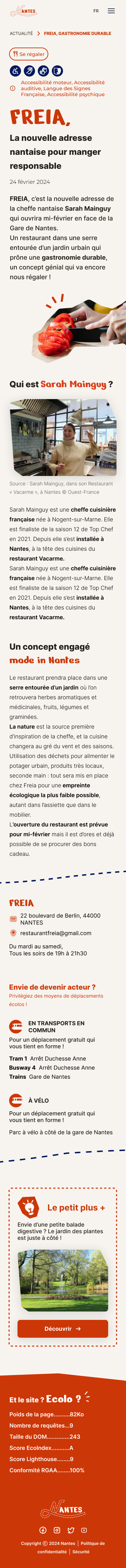 Prototype mobile d'une page actualité